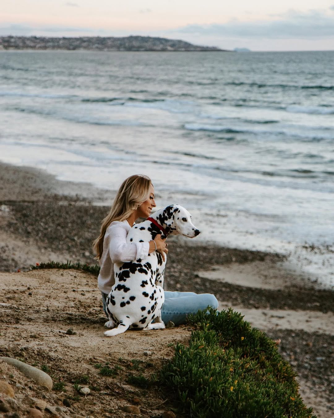 Woman and Dalmatian dog