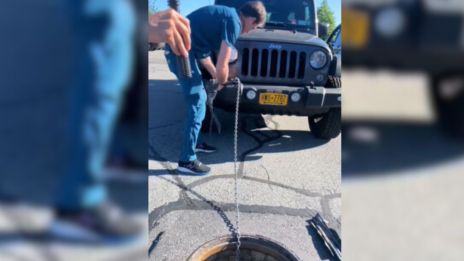 man saving an animals