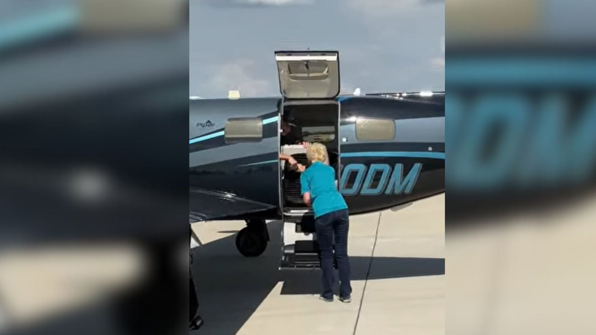 woman and plane