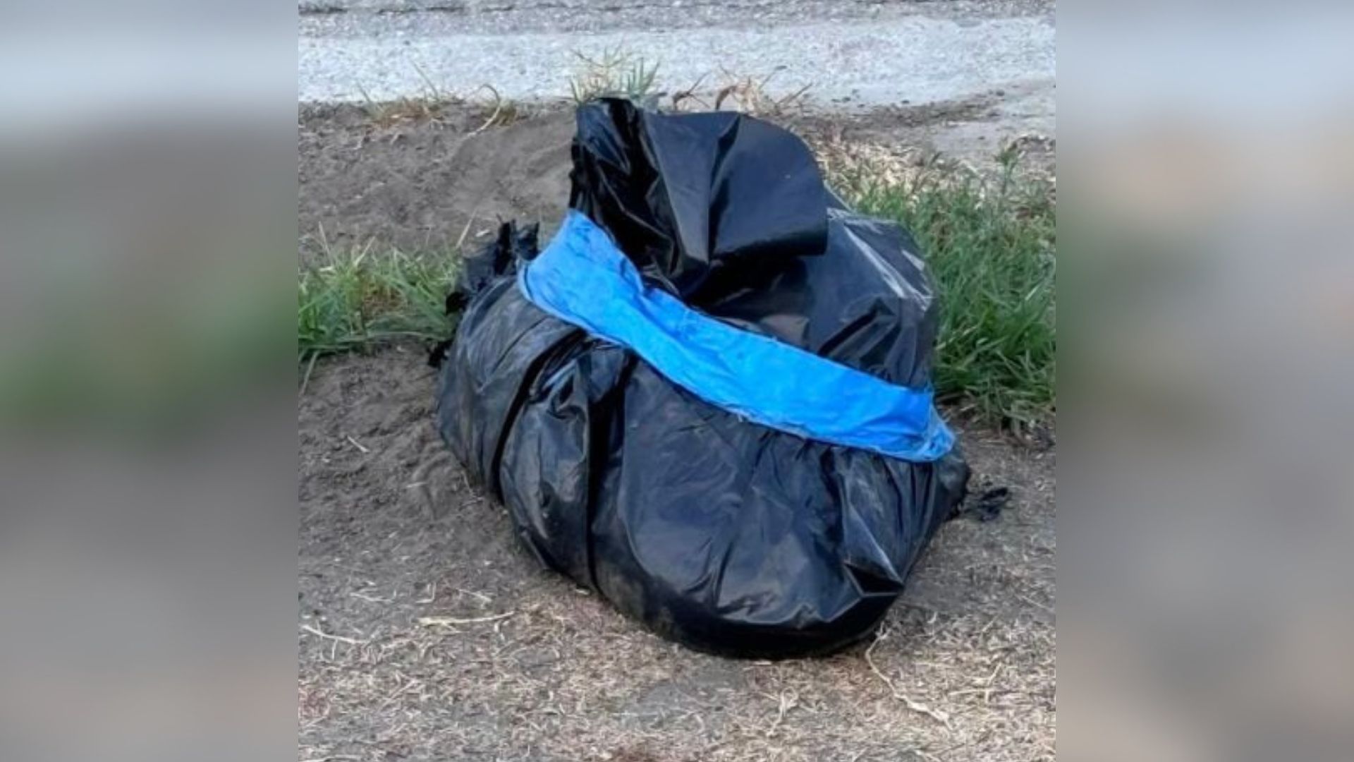 trash bag on road
