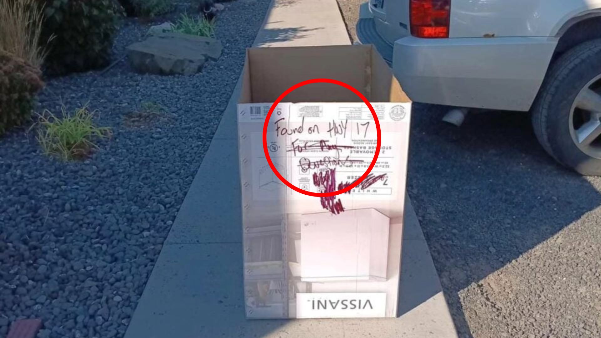 box on road