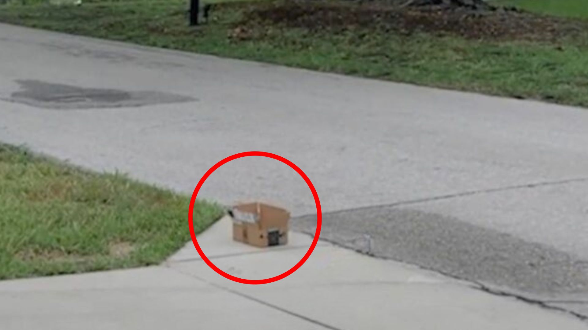 cardboard box on road