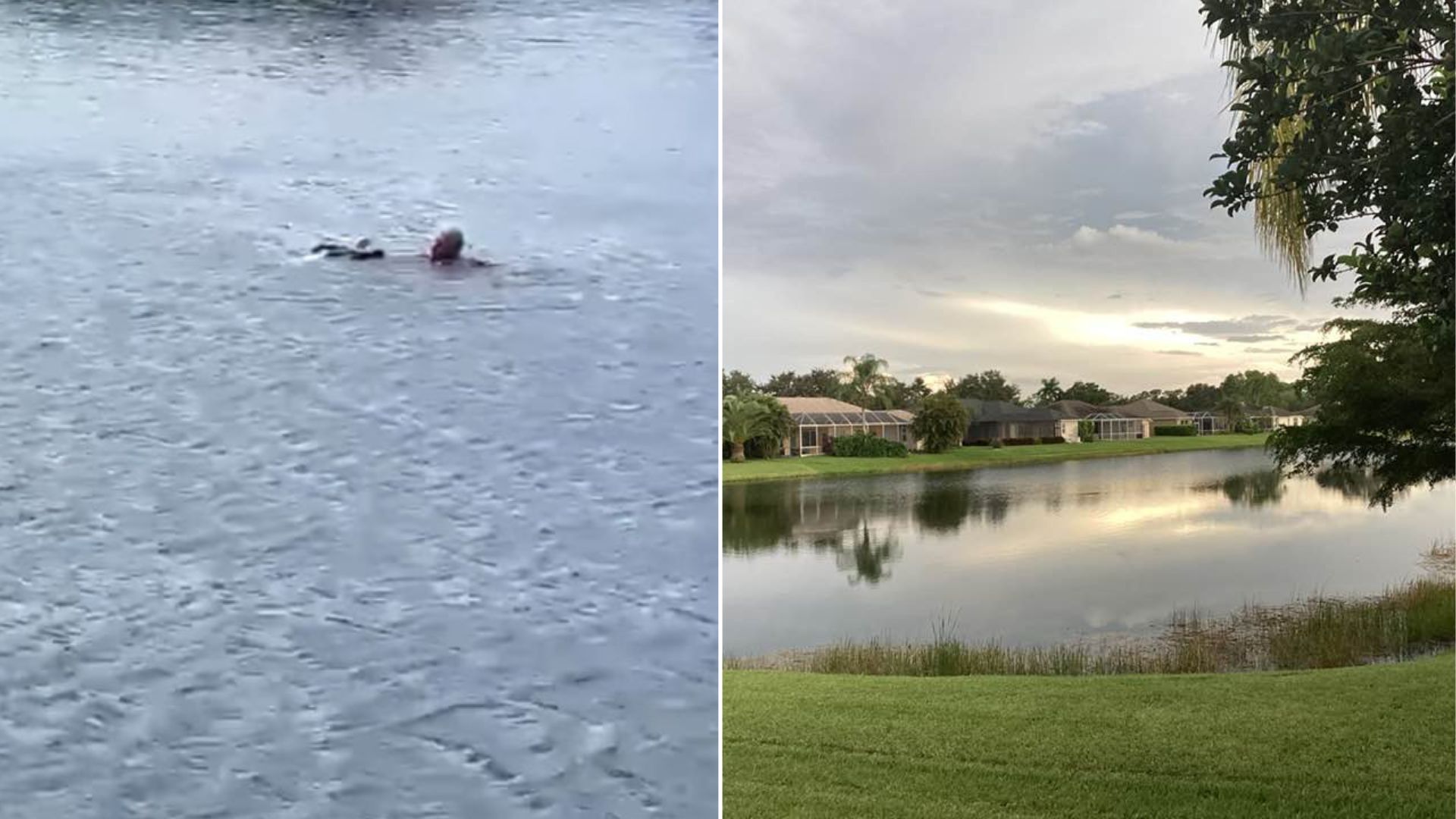 man in water