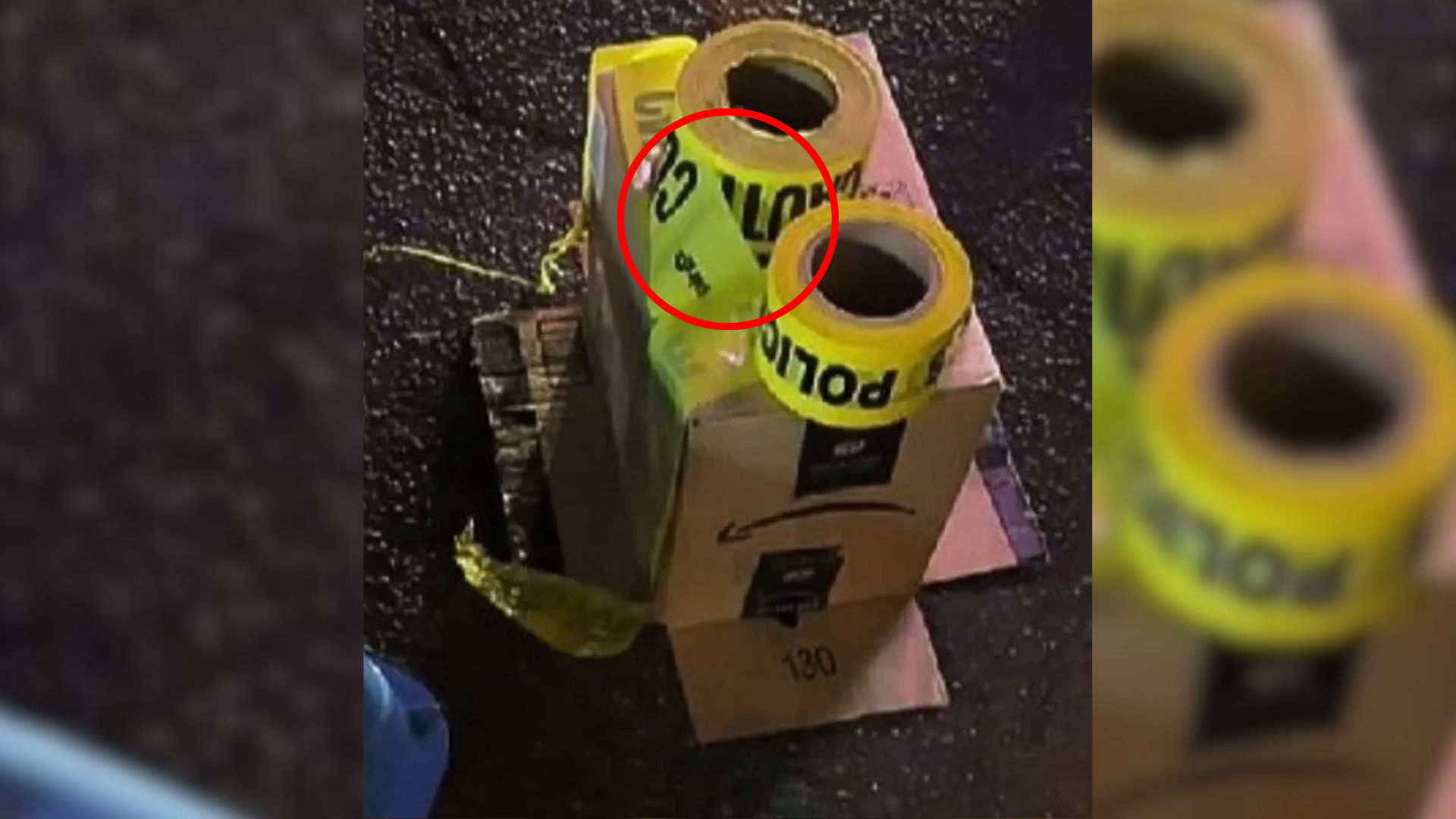box with police tape