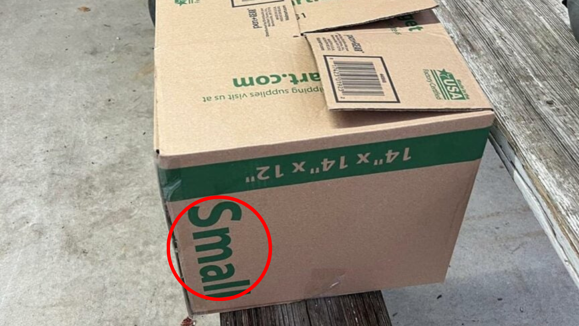 box marked small