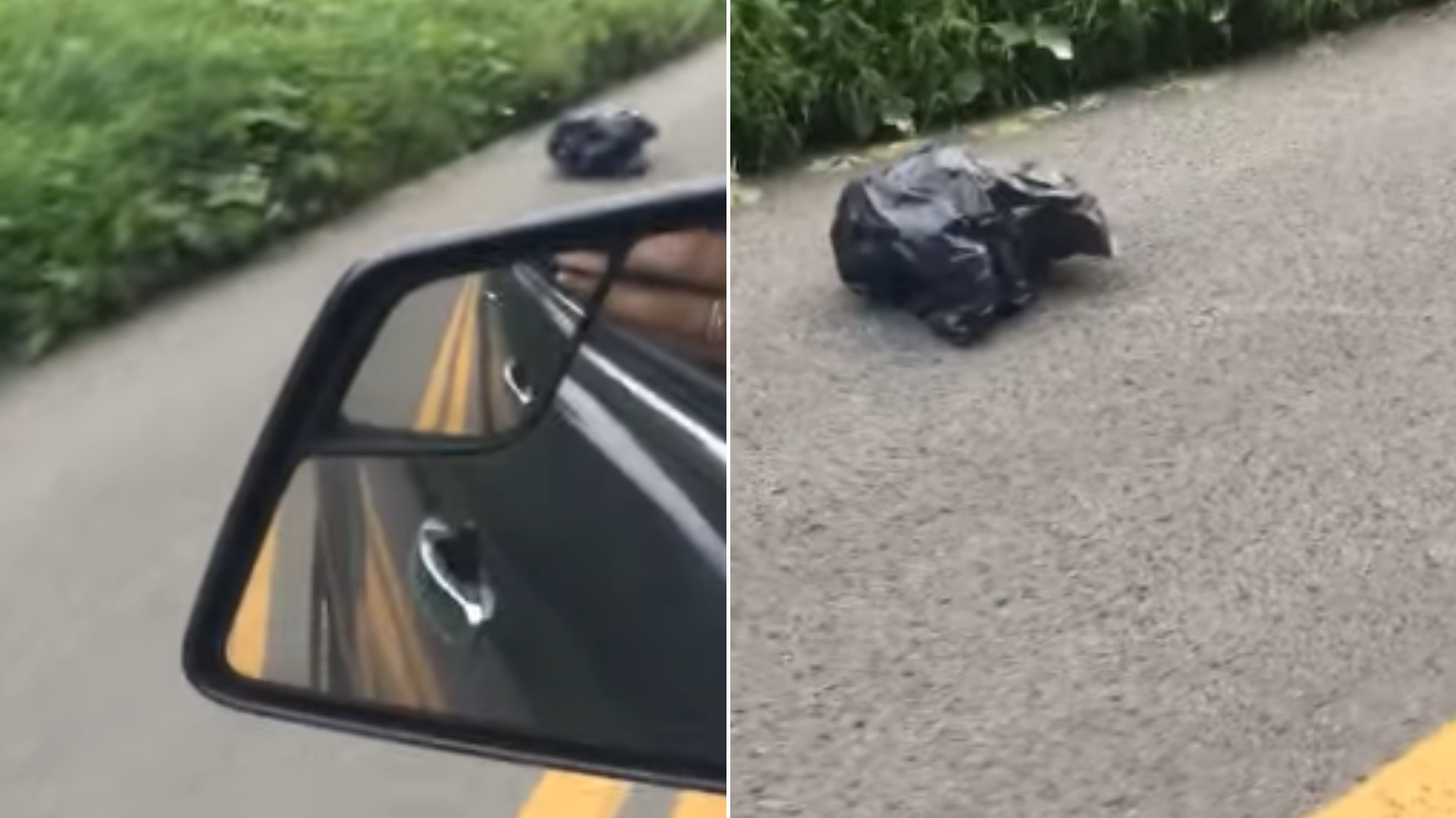 moving bag on highway