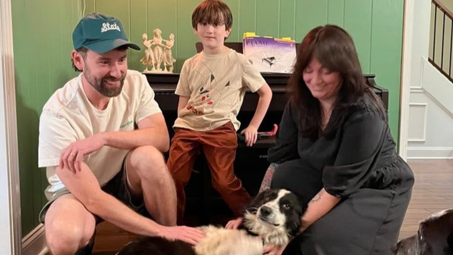 family with dog