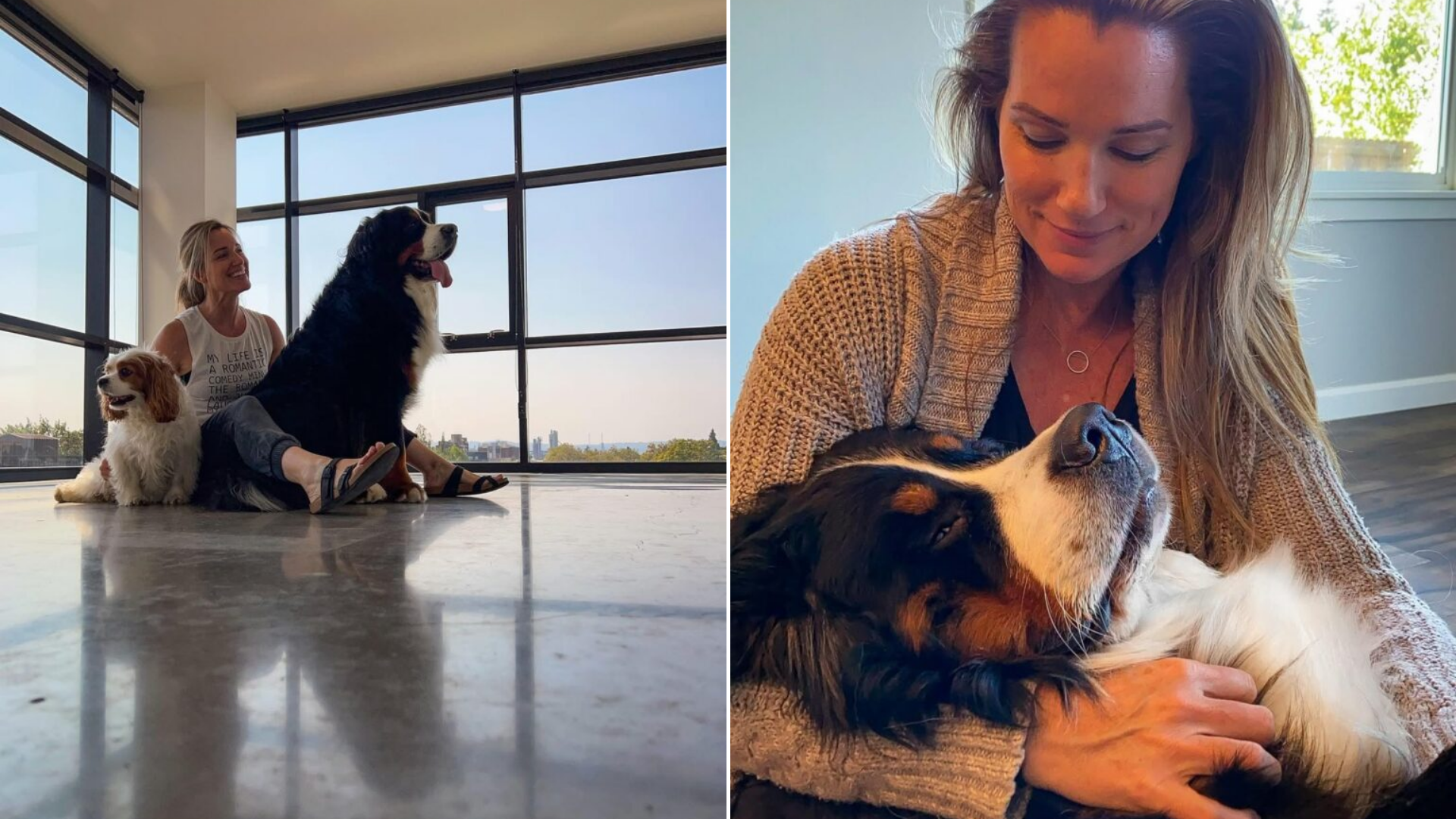 woman with large dog