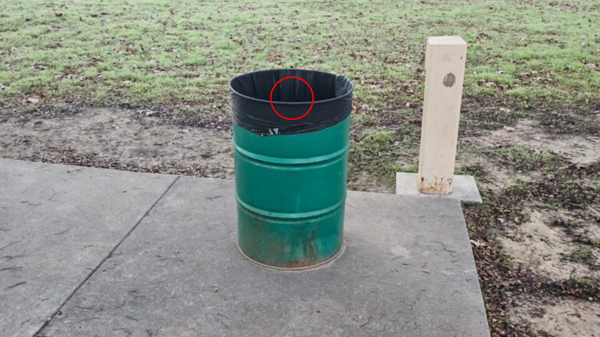 green trash can