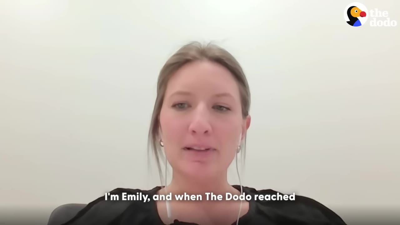 A woman named Emily speaking directly to the camera during an interview.